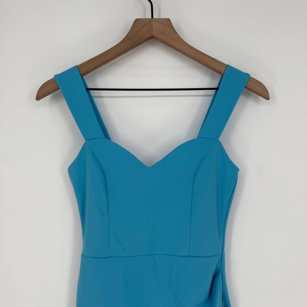 Lulus Always Beautiful Teal Blue Sleeveless Tulip Midi Dress Size S