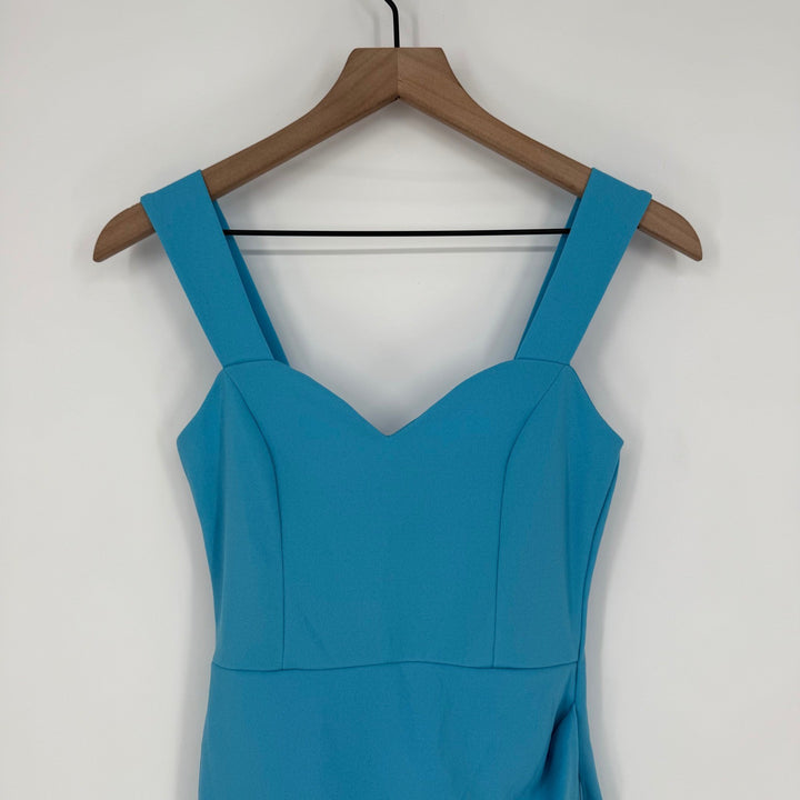 Lulus Always Beautiful Teal Blue Sleeveless Tulip Midi Dress Size S