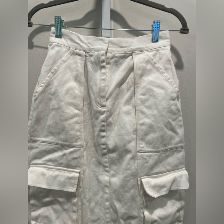 Silk Laundry Canvas Cargo Skirt Size XS