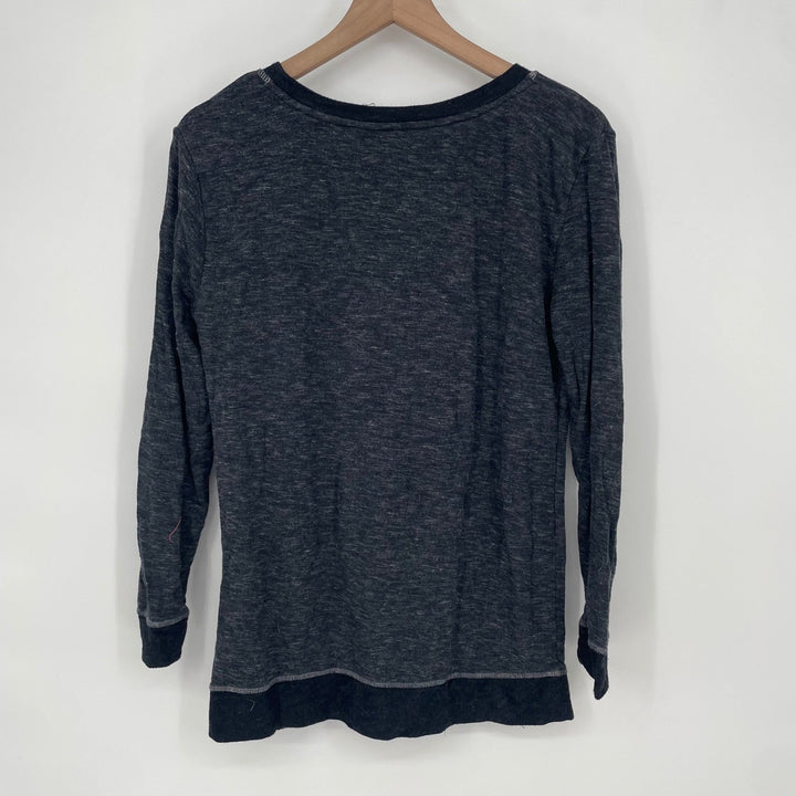 Felina Petite Gray Marled Long Sleeve Top Knit Casual Everyday Size M