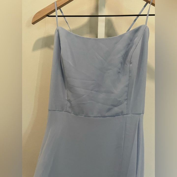 After Six Scoop Neck Convertible Tie Strap Maxi Dress With Front Slit Size 12