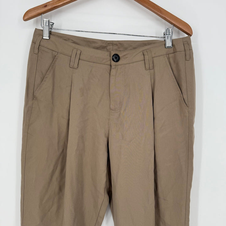 Sundance Relaxed Fit Pleated Tencel Pants Women's Size 8 Tan Casual