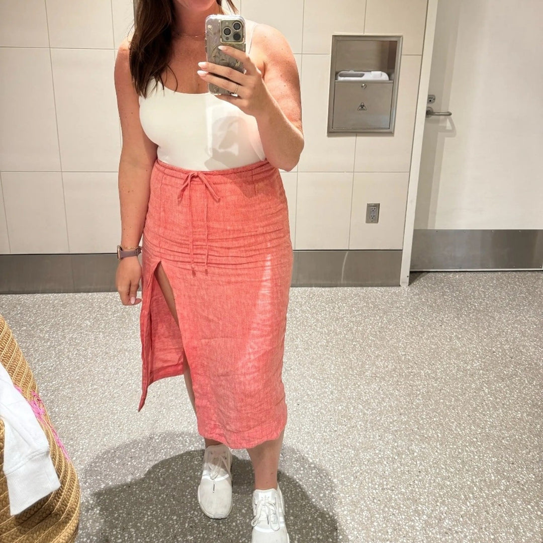 Matthew Bruch Drawstring Midi Skirt Size M