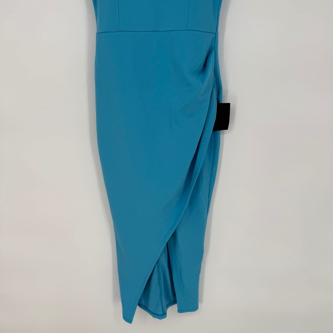 Lulus Always Beautiful Teal Blue Sleeveless Tulip Midi Dress Size S