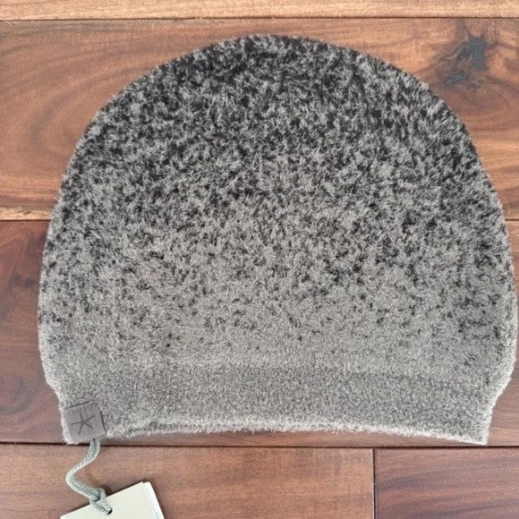 Barefoot Dreams CozyChic Lite Confetti Beanie Hat Storm Gray Dark Brown