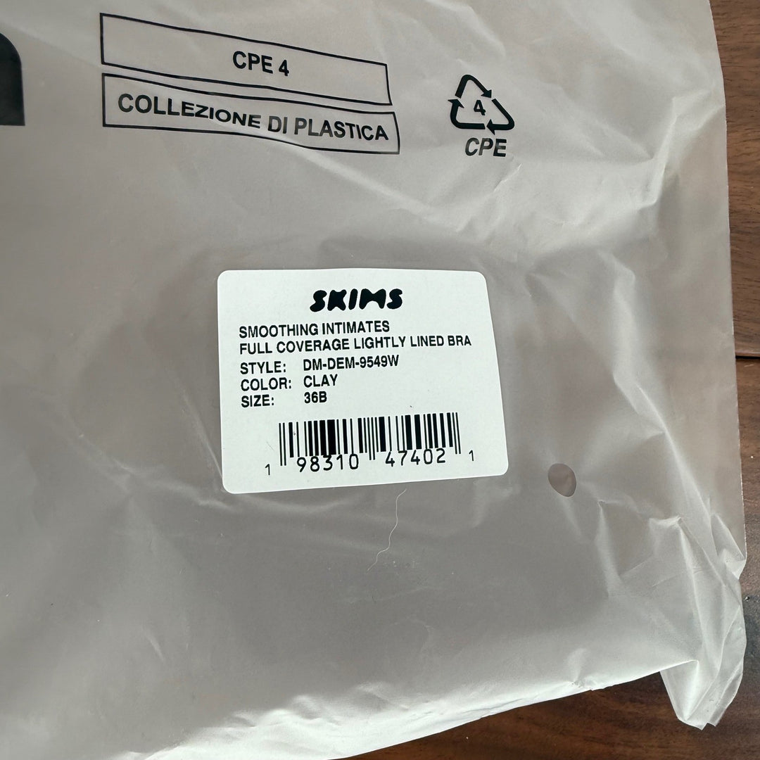 SKIMS Smoothing Intimates Full Coverage Lightly Lined Bra Clay 36B