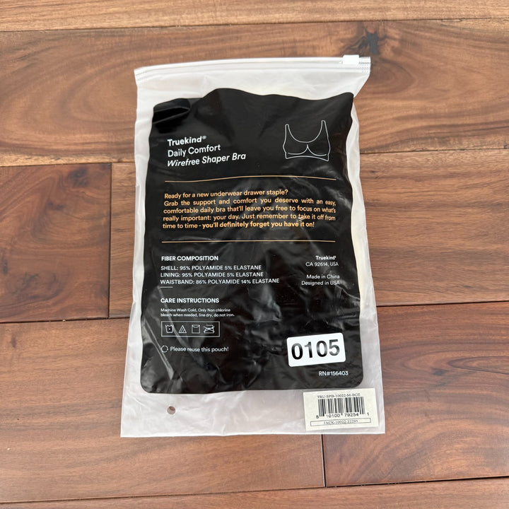 Truekind Daily Comfort Wireless Shaper Bra Womens Medium Beige Dig-Free Band