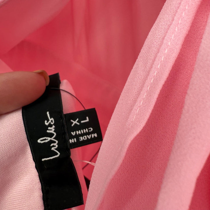 Lulus Simply Delightful Pink Tie-Back Flutter Sleeve Maxi Dress Size XL