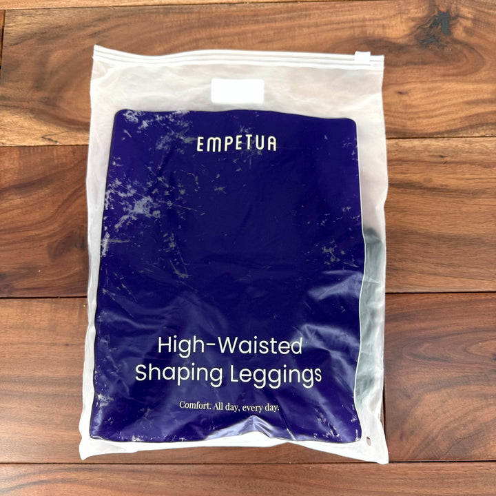 Shapermint Empetua High Waisted Shaping Leggings Womens L Black Opaque Seamless