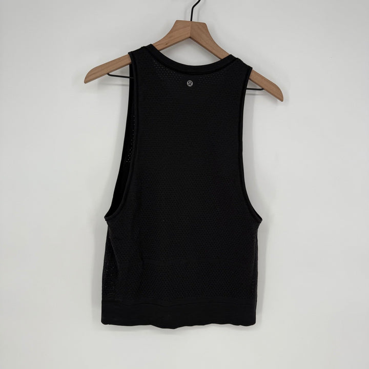 Lululemon Athletic Tank Top Black Mesh Athleisure Workout Size 4