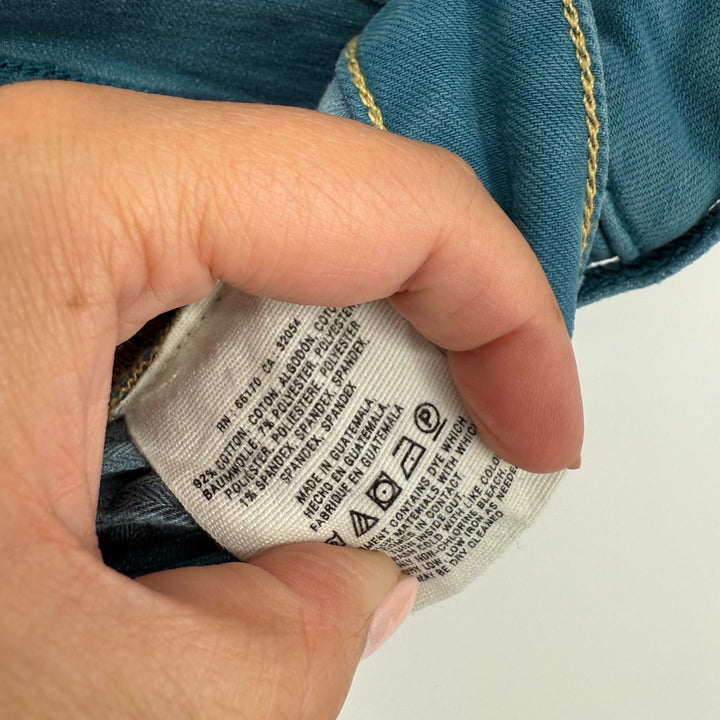 Pilcro By Anthropologie Jeans Womens 29 Teal Denim Cotton Stretch Skinny Leg