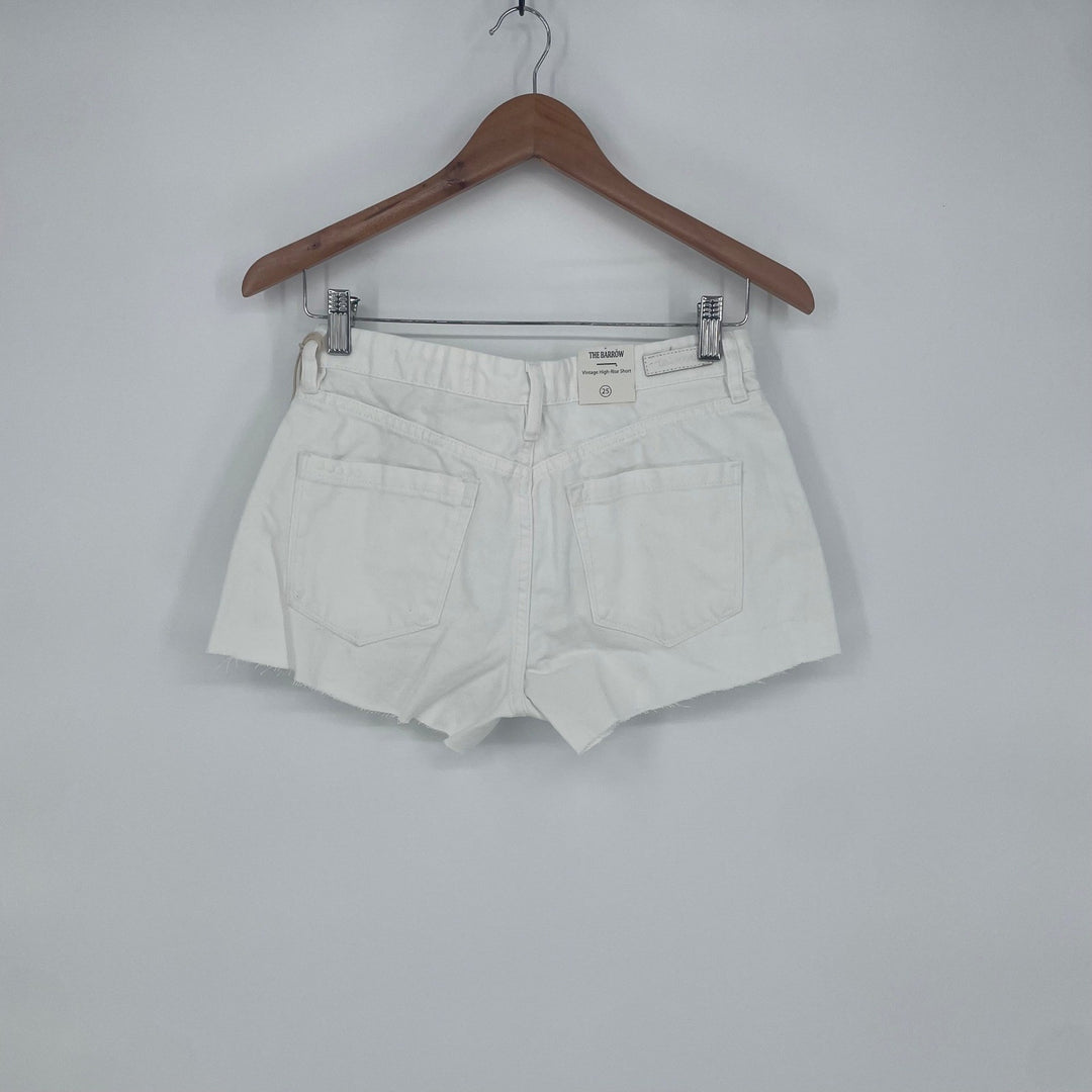 [BLANKNYC] The Barrow White Eyelet Denim Shorts Size 25 Raw Hem