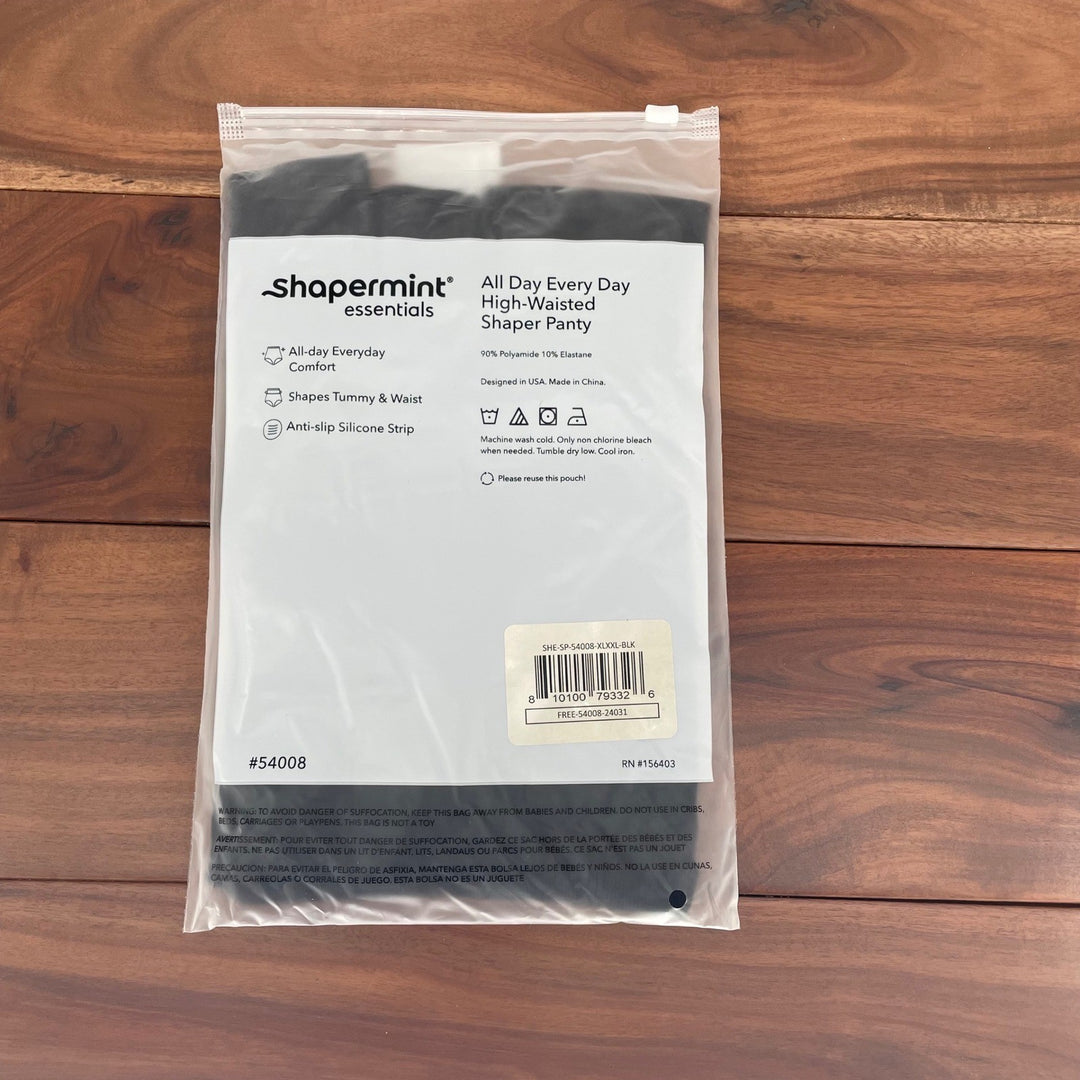 Shapermint Essentials All Day Every Day High Waisted Shaper Panty Black XL