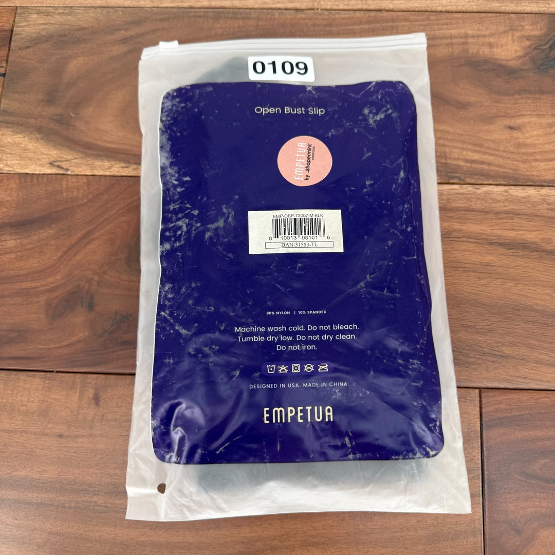 Empetua by Shapermint Open Bust Shaper Slip Womens Medium Black Adjustable Strap