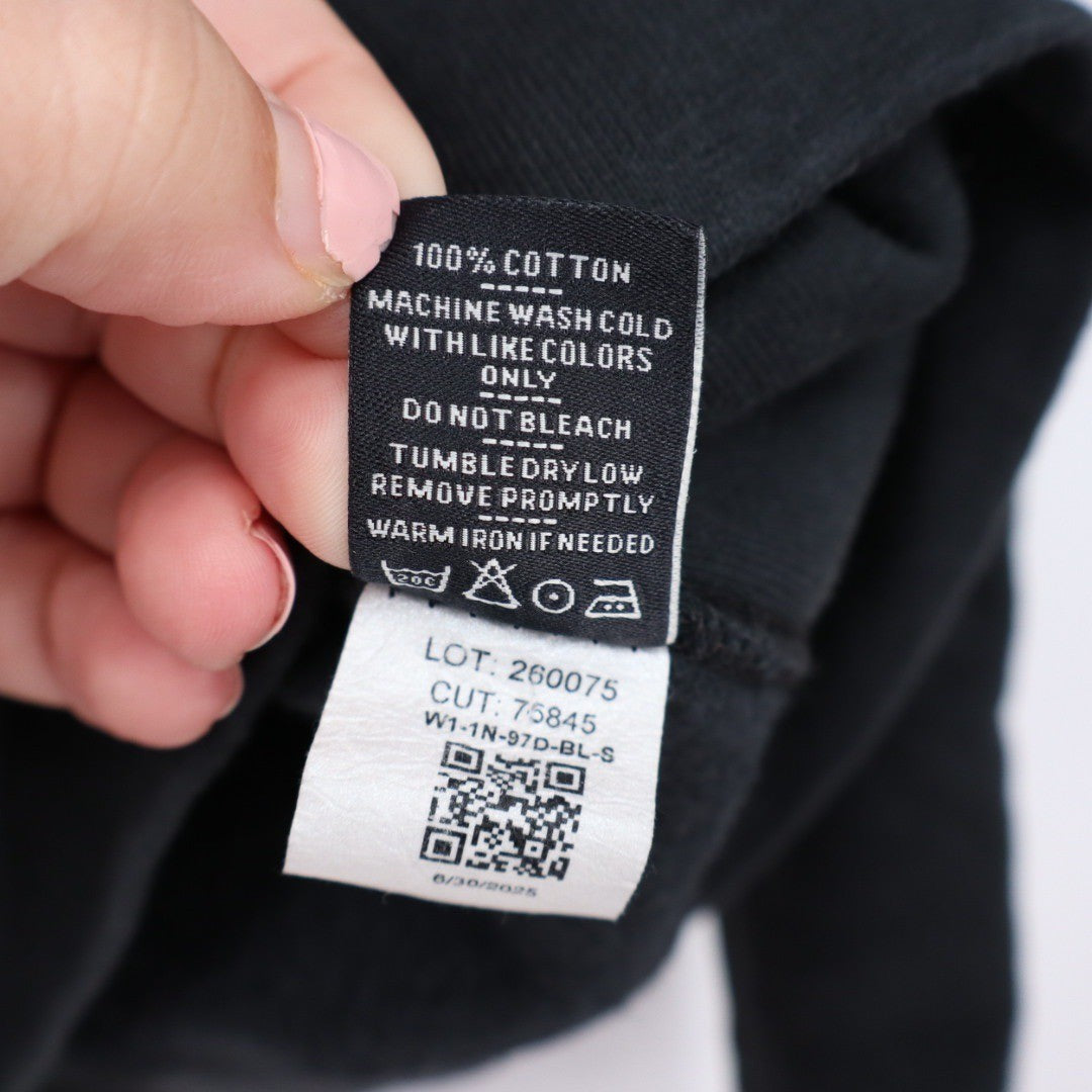 American Giant Full Zip Hoodie Black Cotton Sweatshirt Fleece Lined Size S