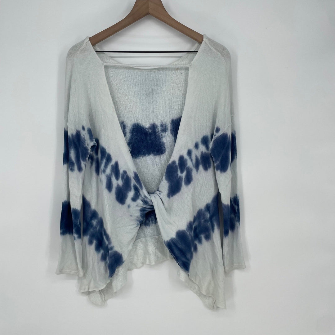 Vintage Havana Tie Dye Lightweight Sweater Top Womens Medium Blue White Duster