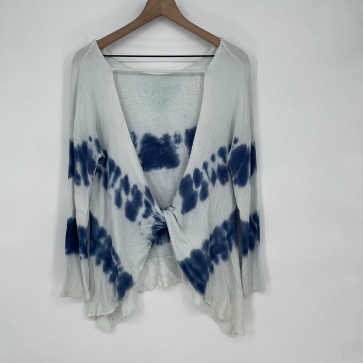 Vintage Havana Tie Dye Lightweight Sweater Top Womens Medium Blue White Duster