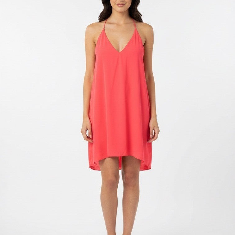 Amanda Uprichard Coral Silk Halterneck Slip Dress Size L
