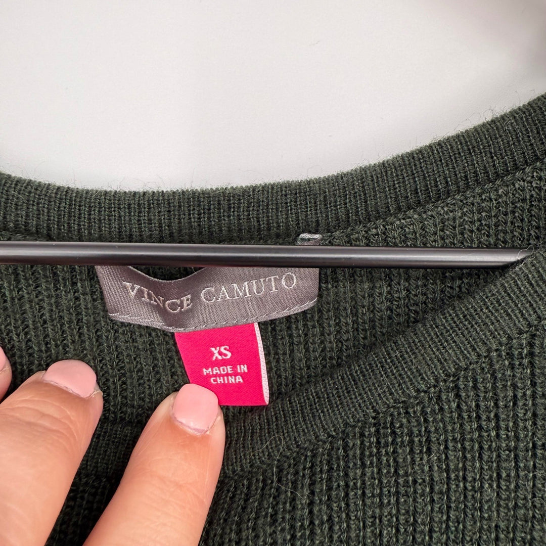 Vince Camuto Colorblock Waffle Knit Long Sleeve Pocket Tunic Sweater XS