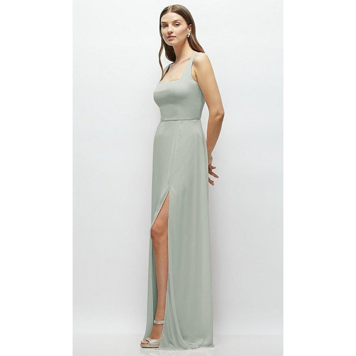 Thread Square Neck Chiffon Maxi Dress With Circle Skirt Size 8