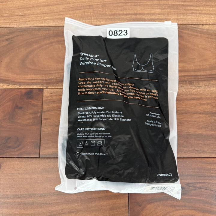 Truekind Daily Comfort Wirefree Shaper Bra XL Black New