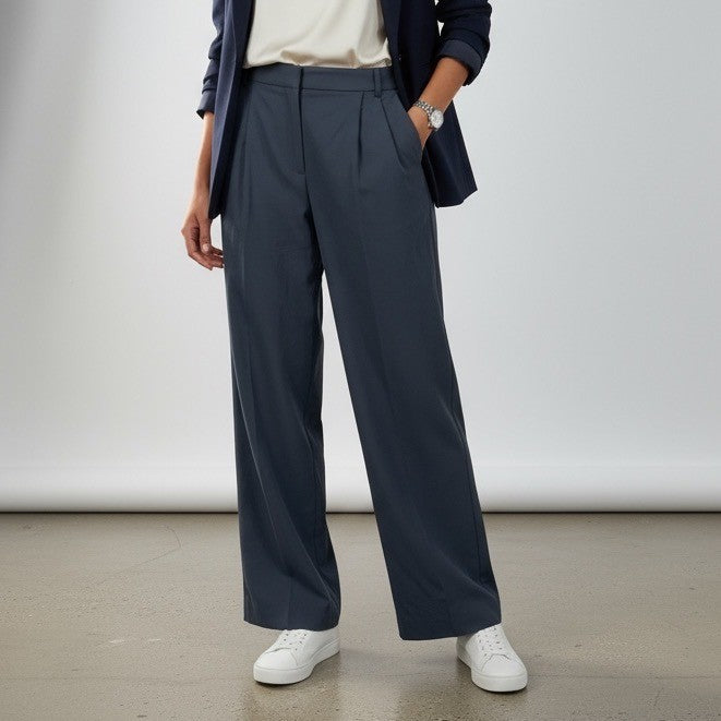 Zara XS Trousers Pleated Wide Leg Cropped Pants Career Casual