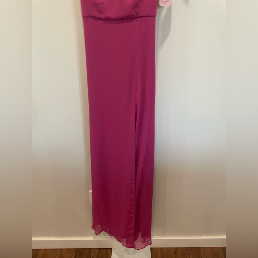 After Six Scoop Neck Convertible Tie-Strap Maxi Dress With Front Slit Size 10
