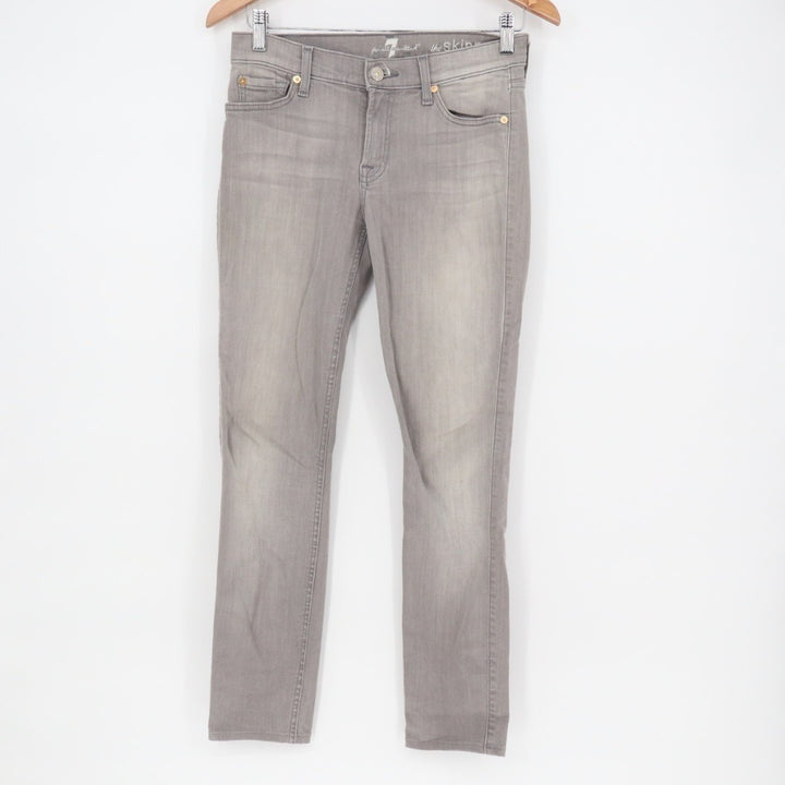 7 For All Mankind Jeans Women 28 Gray Denim Cotton Stretch The Skinny Leg Travel