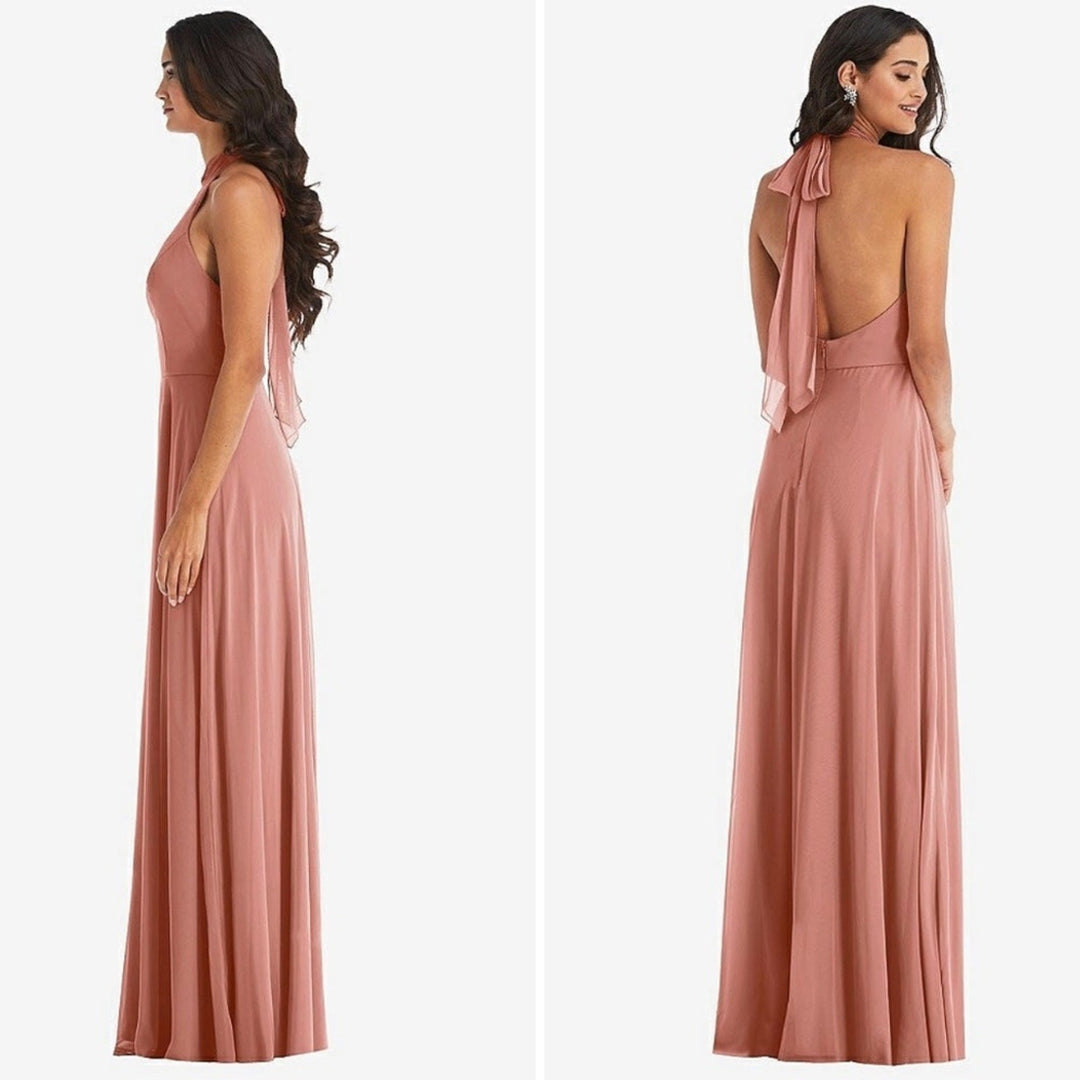 After Six High Neck Halter Backless Maxi Dress Size 8
