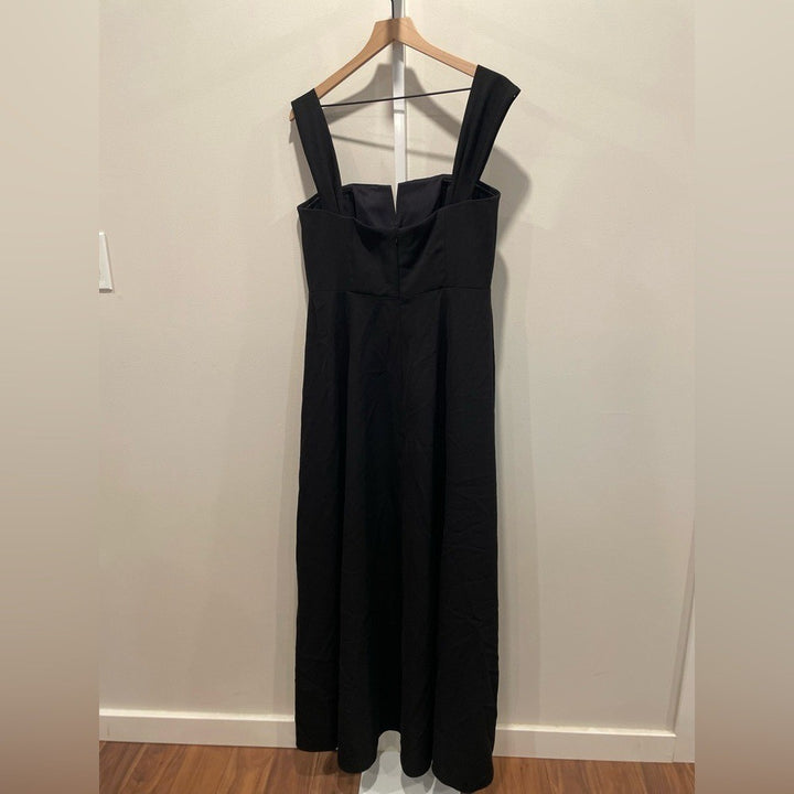 Dessy Collection Off-The-Shoulder Pleated Cap Sleeve A-Line Maxi Dress Size 14