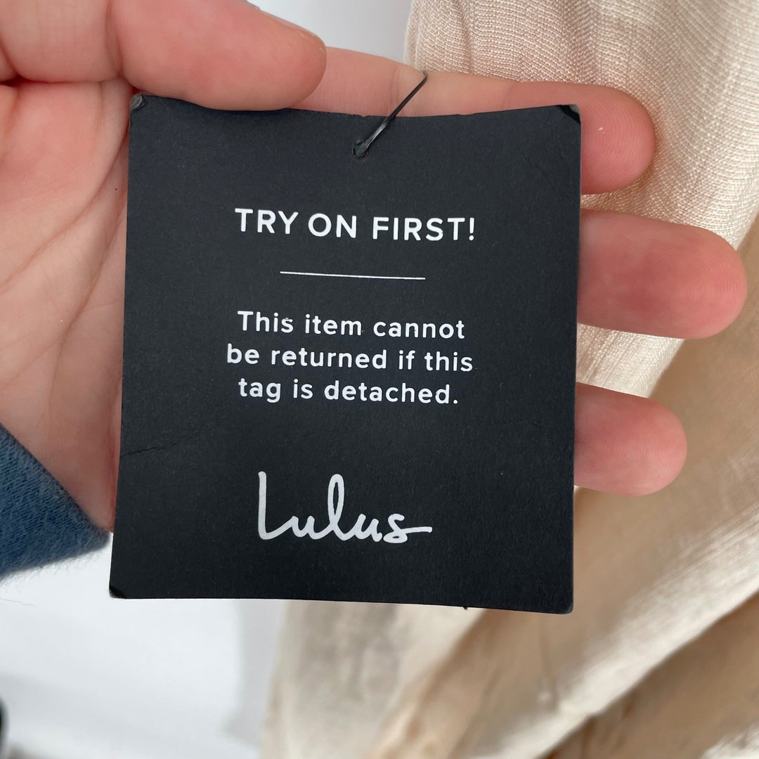 Lulus Crochet Knit Maxi Dress Cream Sleeveless Boho Beach Vacation XS