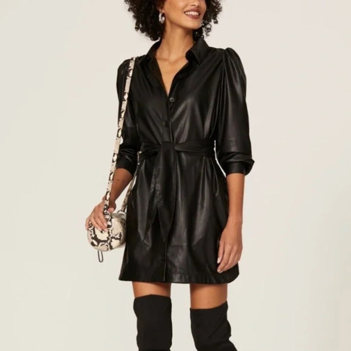 Peter Som x RTR Faux Leather Shirtdress Size 4