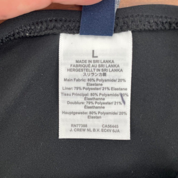 J Crew Black Halter Neck Keyhole One Piece Swimsuit Size L