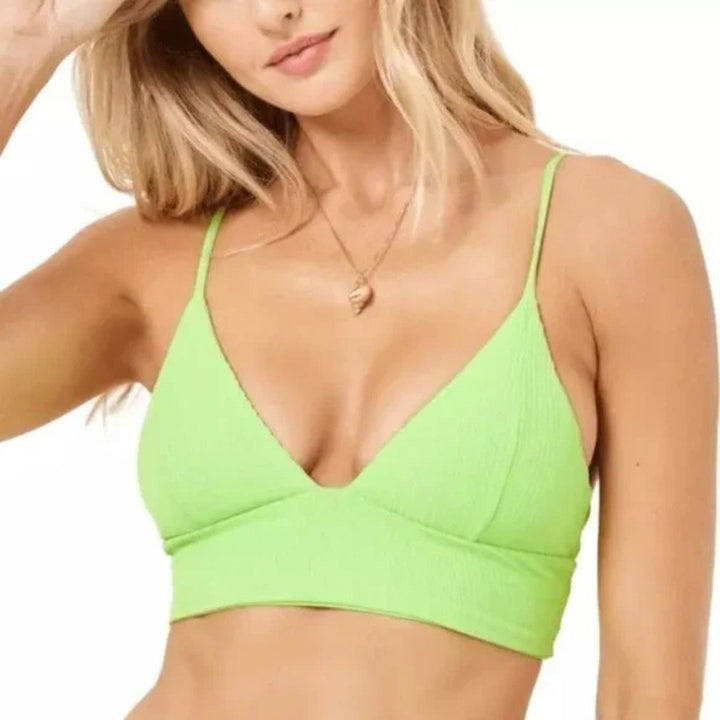 L space Pointelle Rib Winnie Bikini Top Size L