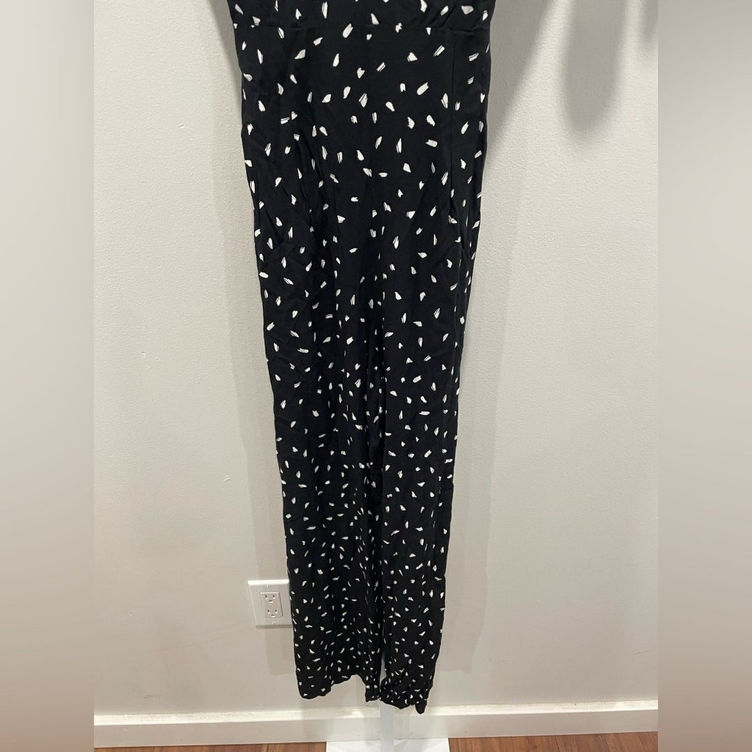 Lulus In Demand Black and White Print Sleeveless Wide-Leg Jumpsuit Size XS