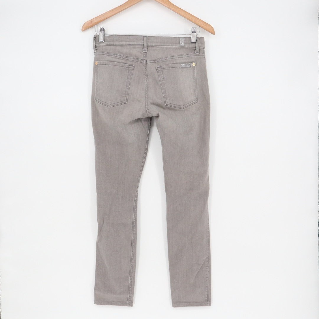 7 For All Mankind Jeans Women 28 Gray Denim Cotton Stretch The Skinny Leg Travel