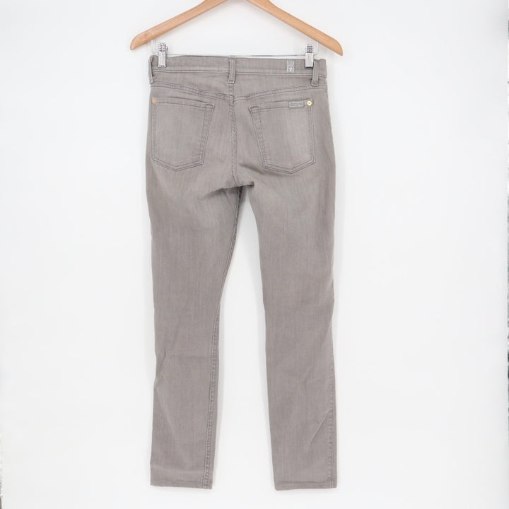 7 For All Mankind Jeans Women 28 Gray Denim Cotton Stretch The Skinny Leg Travel