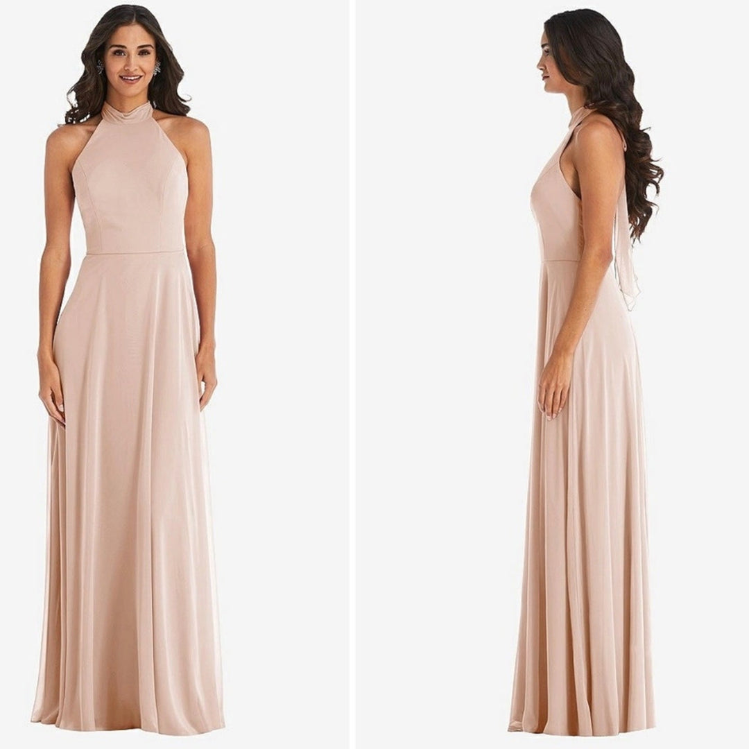 After Six High Neck Halter Backless Maxi Dress Size 8