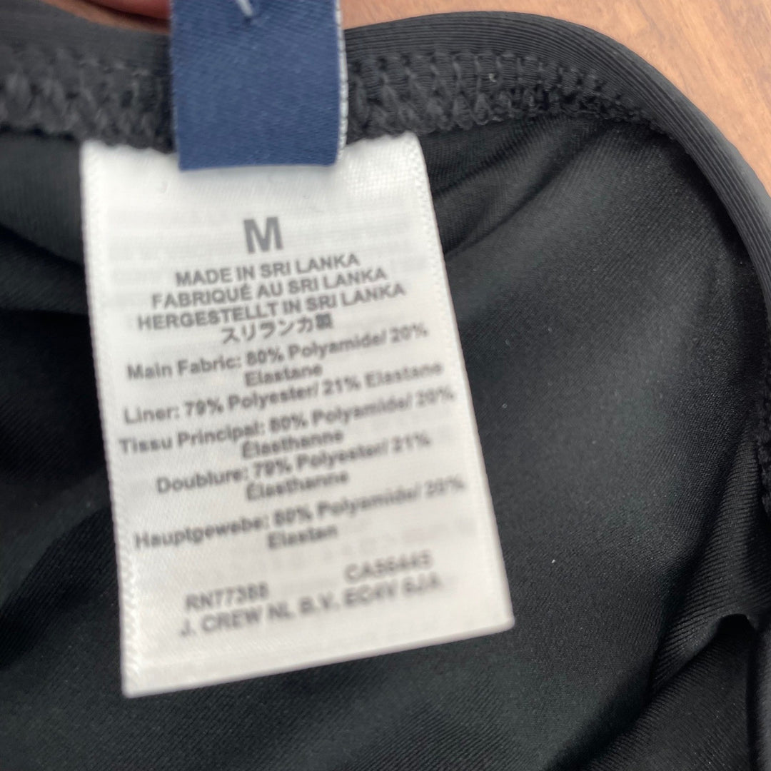 J Crew Scalloped One Piece Swimsuit Black Size Medium BF041