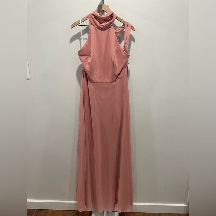 After Six High Neck Halter Backless Maxi Dress Size 14