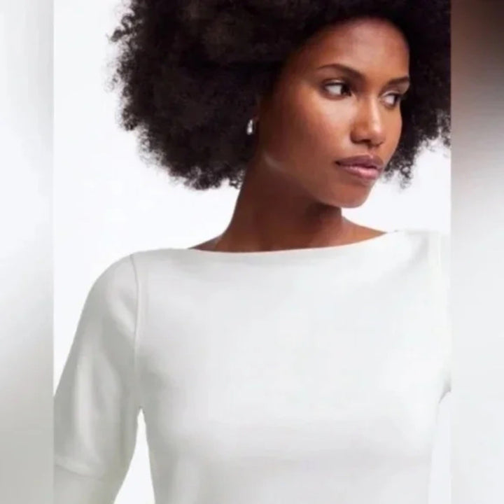 Madewell Elbow-Sleeve Boatneck Tee Size XXS