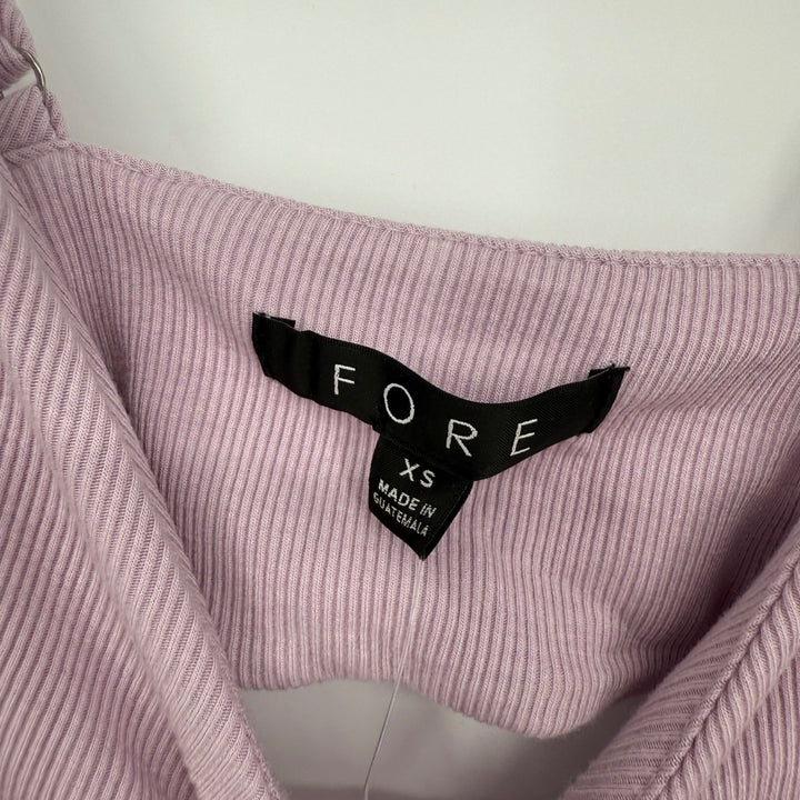 FORE Lilac Cutout Sleeveless Ribbed Knit Maxi Dress XS Bodycon Summer