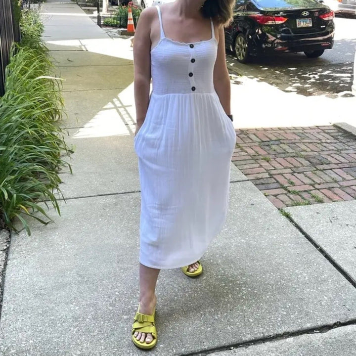 Louna Three Button Midi Dress Size M