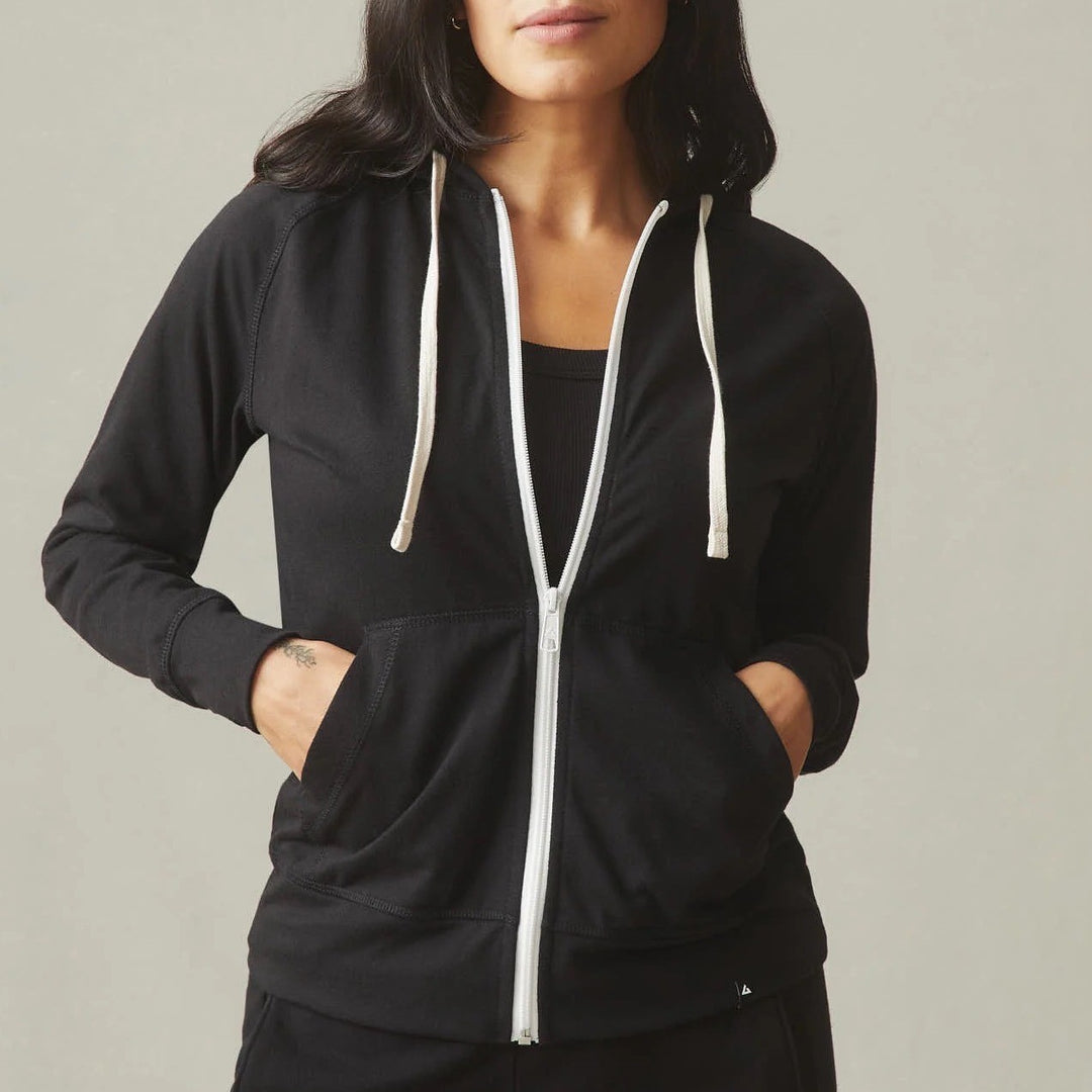 American Giant Black Zip Up Hoodie Made in USA Size XS