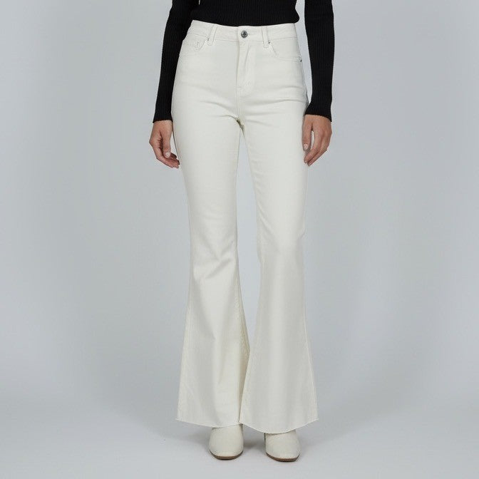 Wish List Jeans White Flare Leg High Waist Denim Pants Size M