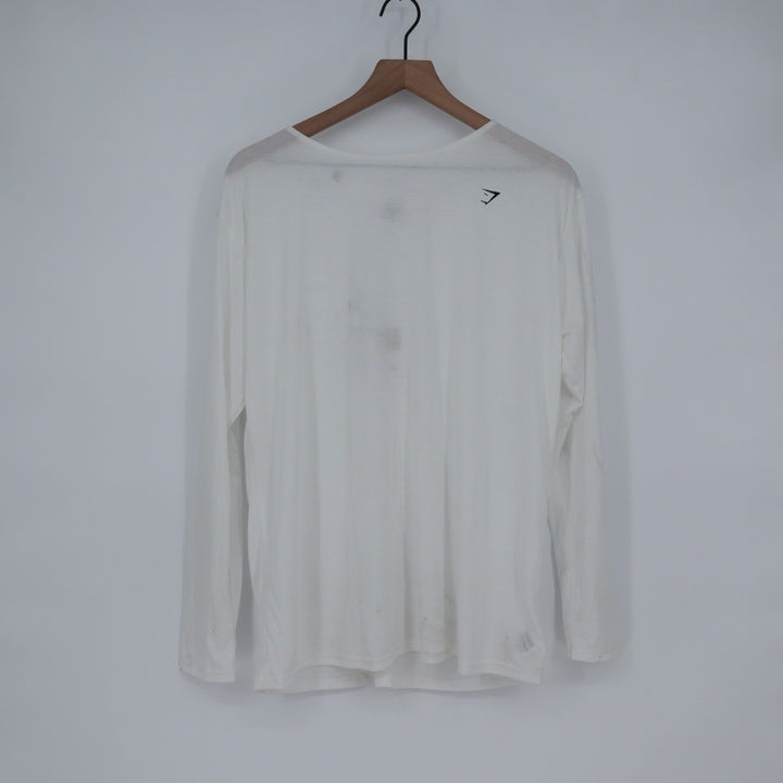 Gymshark Super Soft Cut Out Long Sleeve Top White Athletic Fitness Activewear