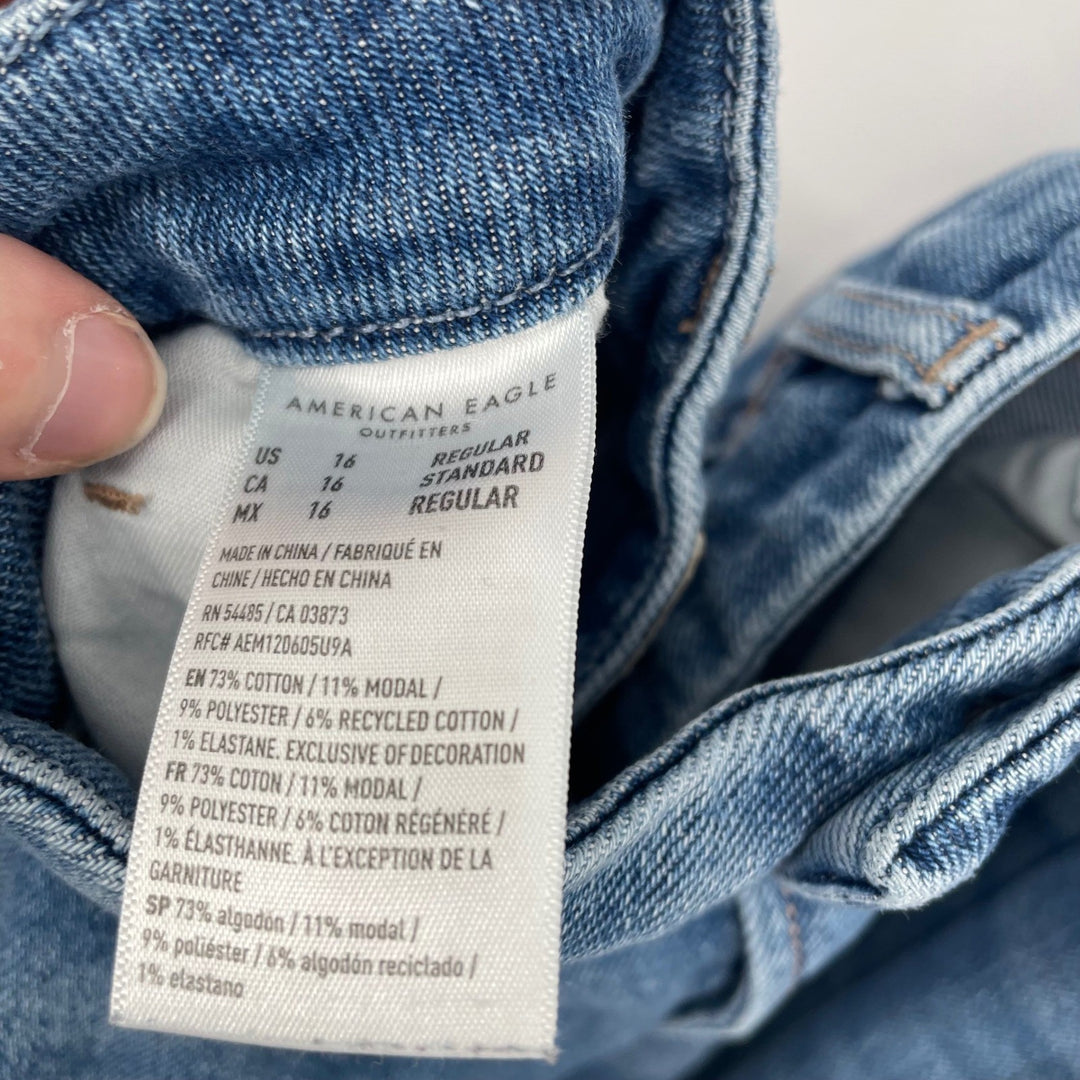 American Eagle Womens Jeans Size 16 Standard Regular Wash Stretch Denim