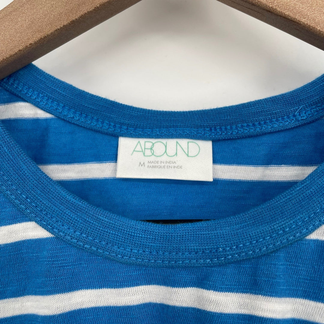 ABOUND Blue White Stripe Tie Front Sleeveless Tank Top Women's Size Medium