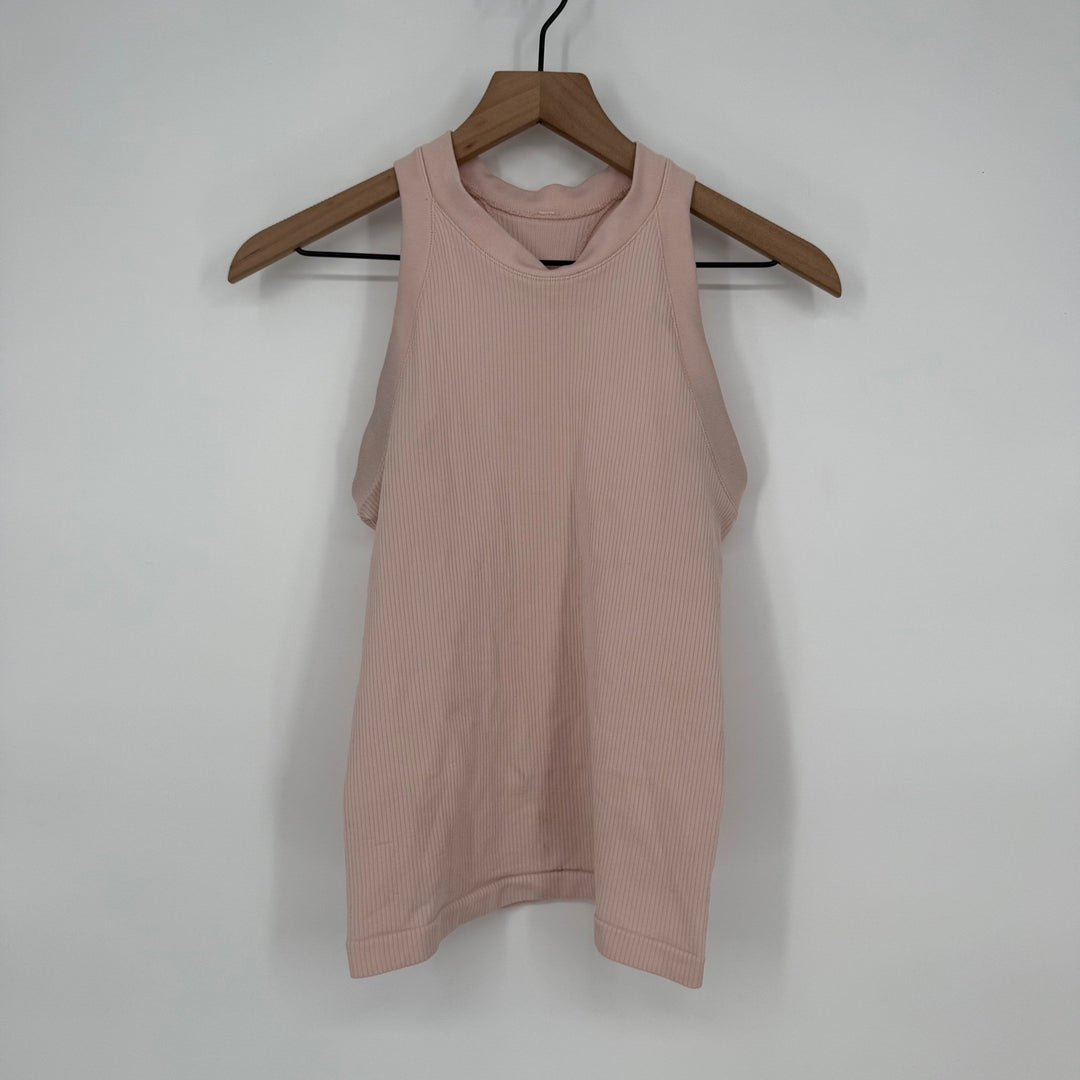 Lululemon Light Pink Ribbed Racerback Tank Top Mock Neck Sleeveless
