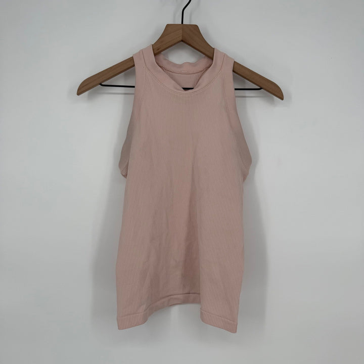 Lululemon Light Pink Ribbed Racerback Tank Top Mock Neck Sleeveless